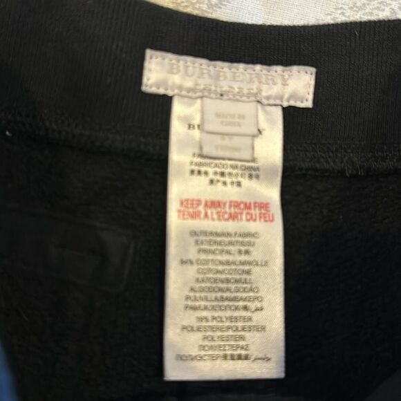 BURBERRY Boys Black Logo Sweatpants with Signature Plaid Trim in Pockets Size 5Y - Picture 4 of 8